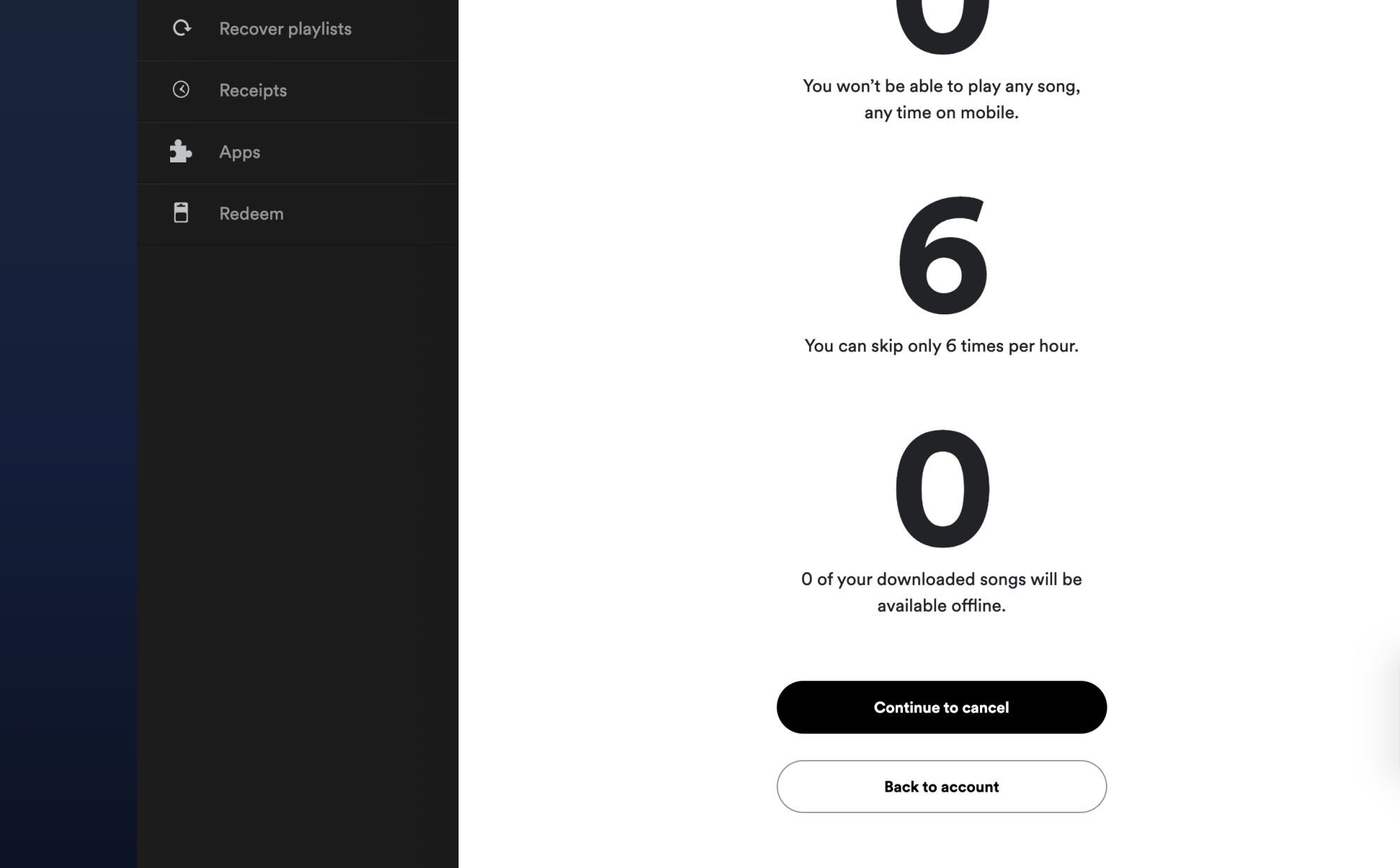  نماگرفت صفحه وب با جزئیات معایب Spotify Free.