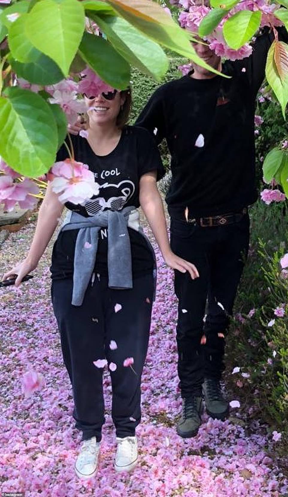 Princess Eugenie has shared an adorable photograph with her husband Jack Brooksbank (pictured) to mark Valentine's Day online - after appearing in LA with Prince Harry