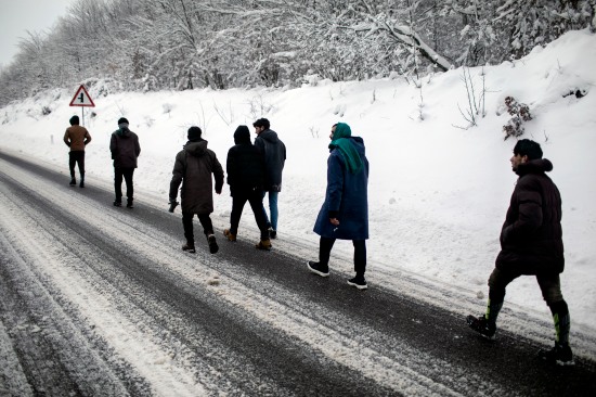 Afghan refugees return from Bihac to Lipa camp.