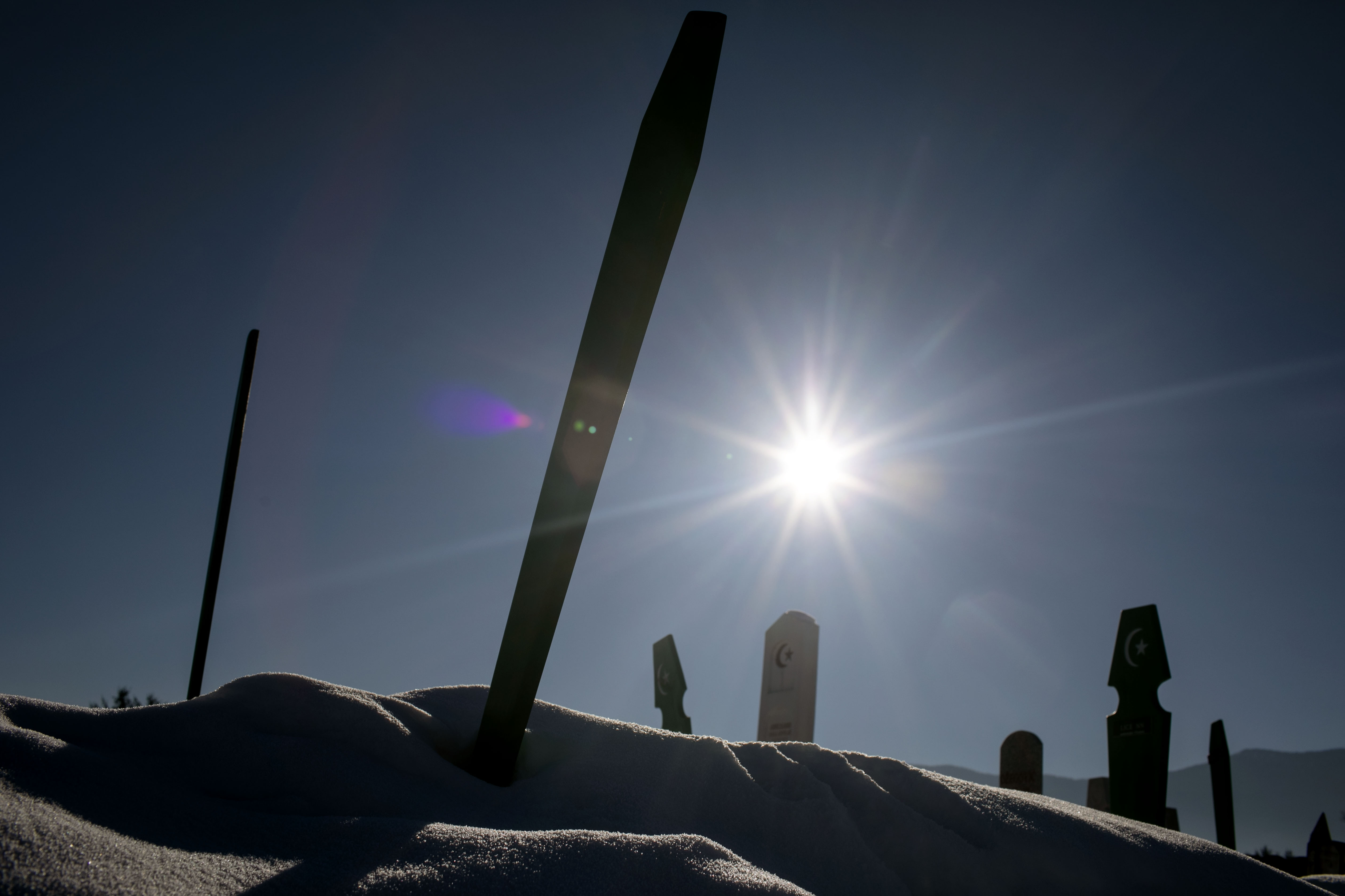 Refugee graves are seen in Gradsko Groblje cemetery.