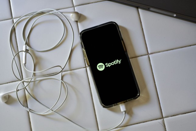 Spotify on an iPhone