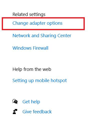 Network&Internet page side menu