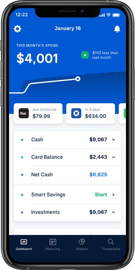 Truebill budgeting tool on a phone