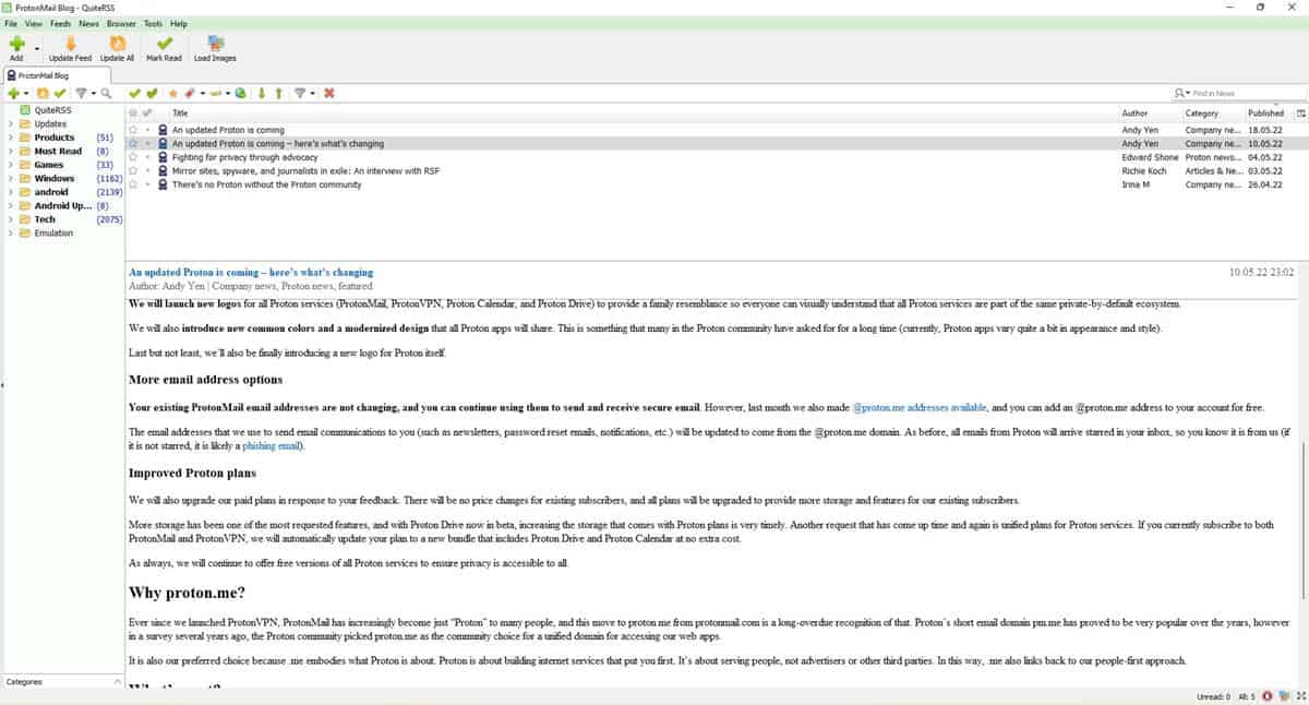 Protonmail rss feed reader