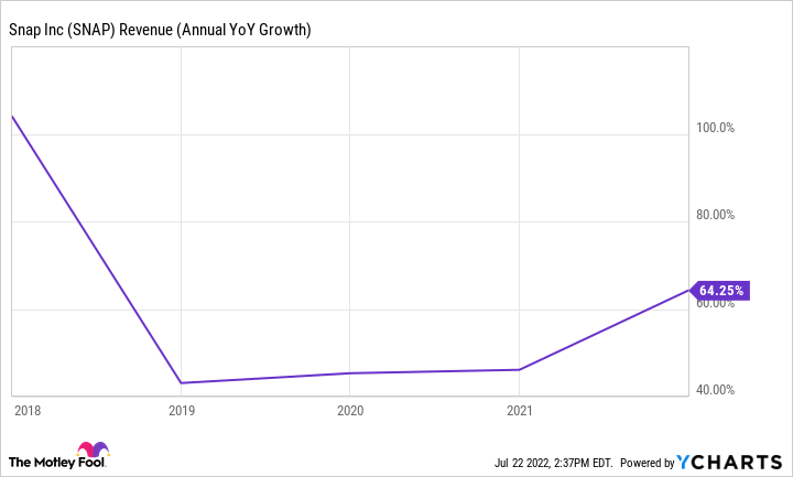 SNAP Revenue (Annual YoY Growth) Chart