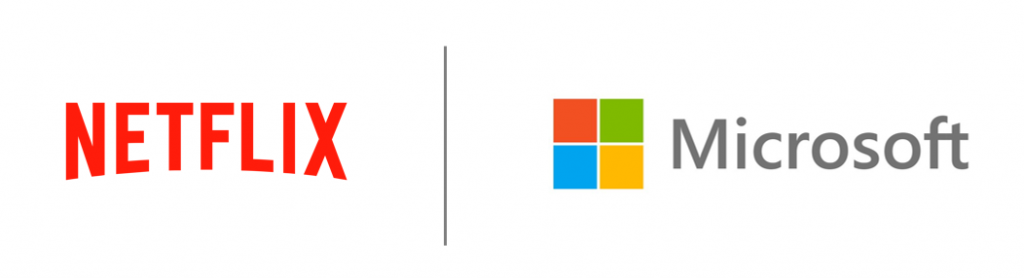 Netflix and Microsoft logos