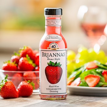 BRIANNAS has produced high quality and great tasting salad dressing for 40 years. Pictured: BRIANNAS Blush Wine Vinaigrette