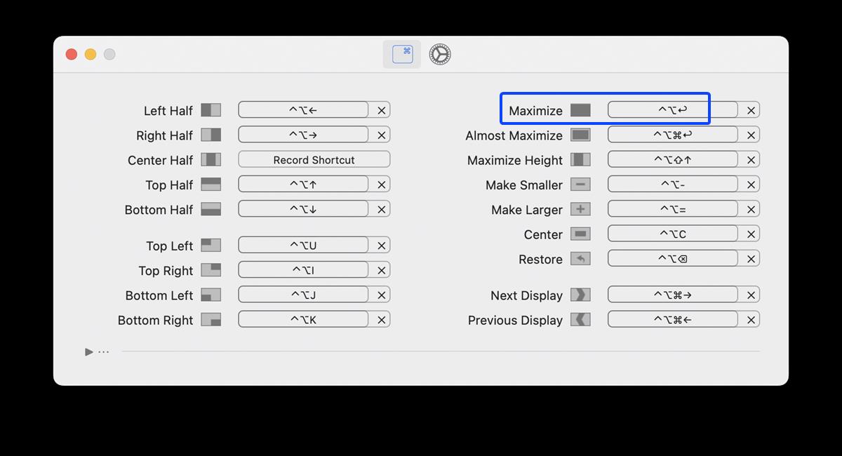 using hyperkey with rectangle macos